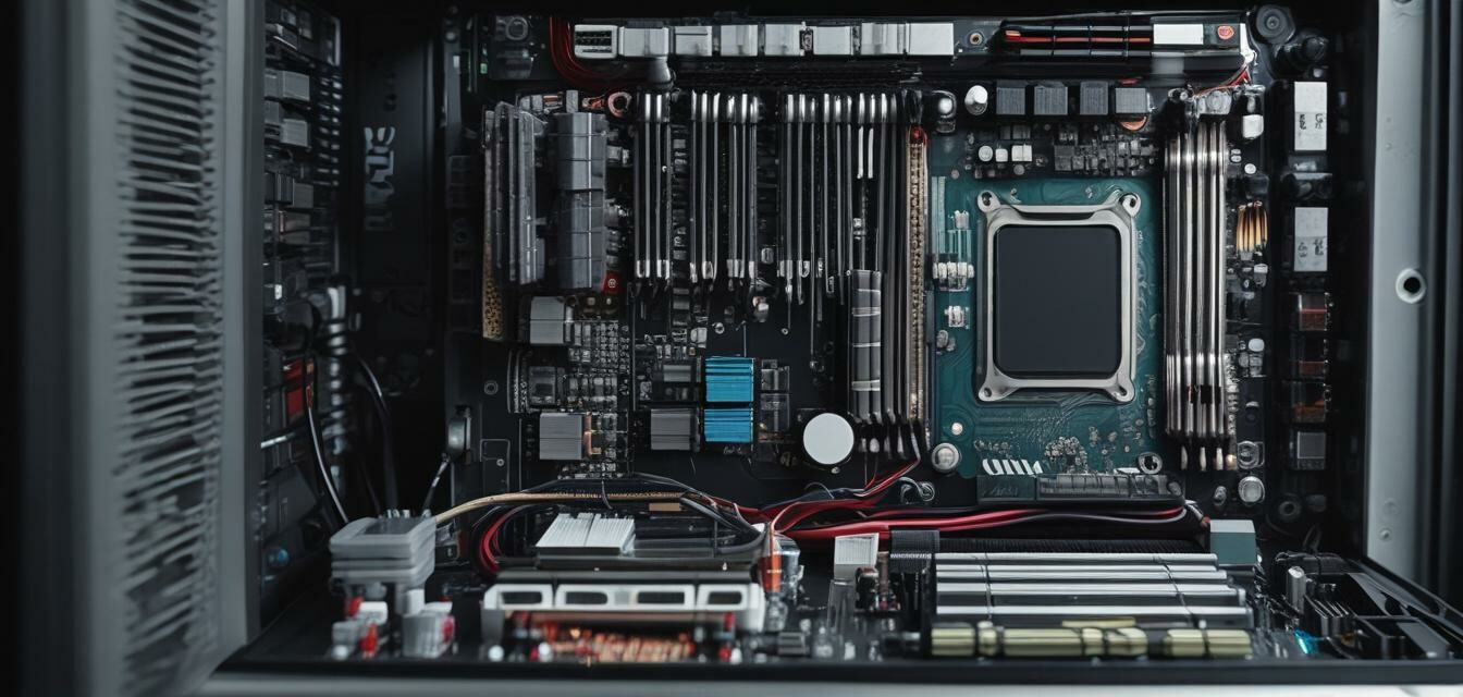 Image of a desktop PC with opened panel for repair.