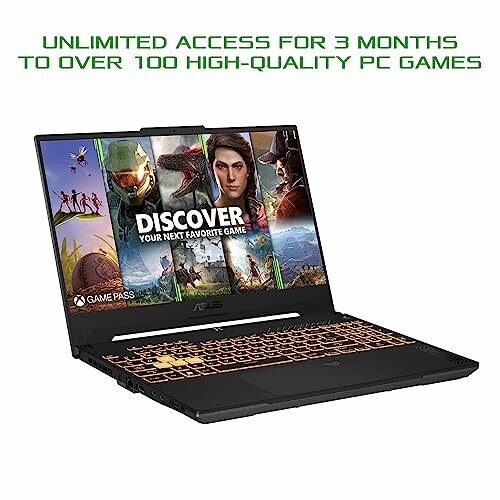 Asus gaming laptop with Game Pass offer for 3 months.